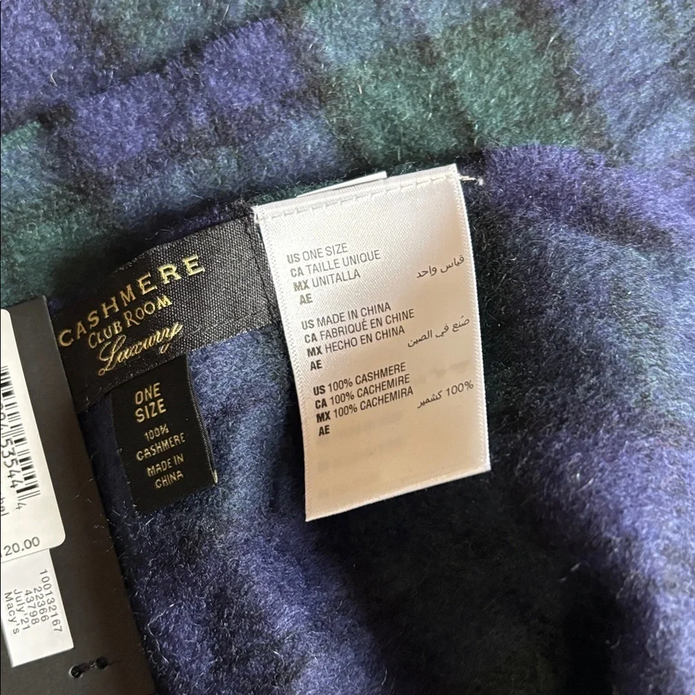 Club Room Luxury Cashmere Plaid Scarf